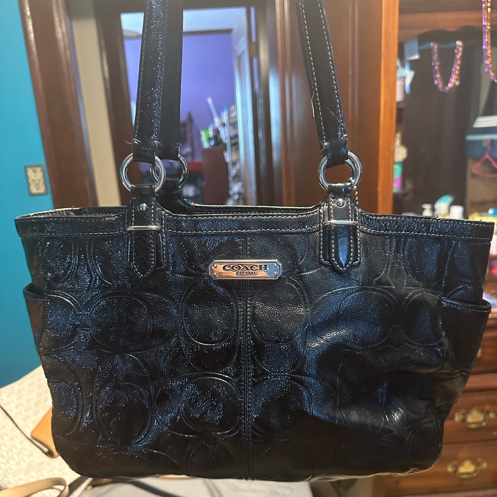 COACH Gallery Patent Leather Tote